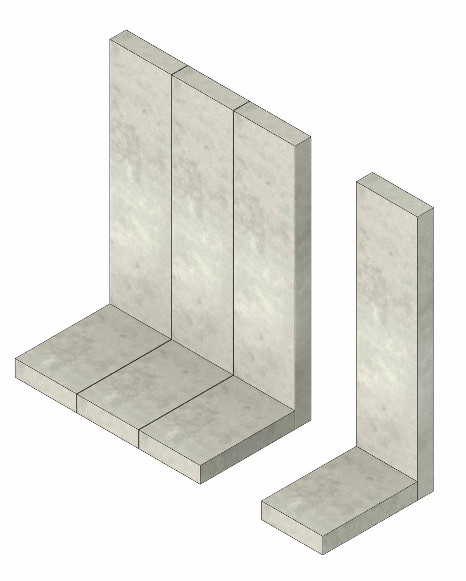 Betonfertigteil in L-Form (L-Element)